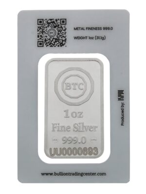 سبيكه فضة بي تي سي وزن 1 اونصه