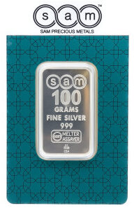 سبيكة فضة وزن 100 جرام من شركة سام